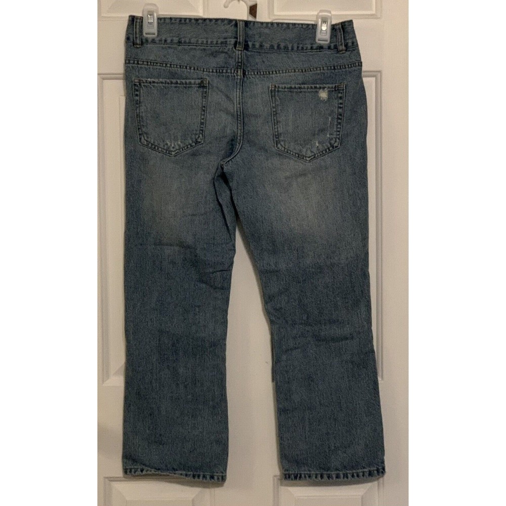 Blue Asphalt Women's Cropped Jeans Size 11 Double Button Closure 36 x 26"